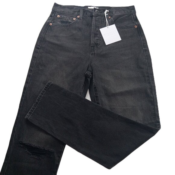 pistola Denim - Pistola Women's Keaton High Rise Slim Straight Jeans Size 26 Taurus Black Wash